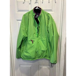 Vintage Men’s Gap Arctic Fleece Reversible Zip‎ Up L Neon Green Black 90s Y2k